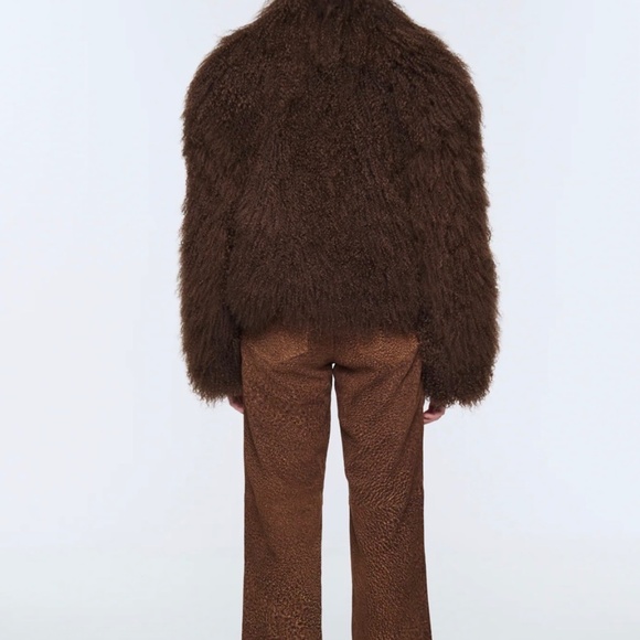 Ducie London Rochelle Shearling Coat in Chocolate - Picture 3 of 7